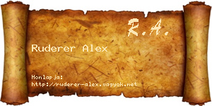 Ruderer Alex névjegykártya